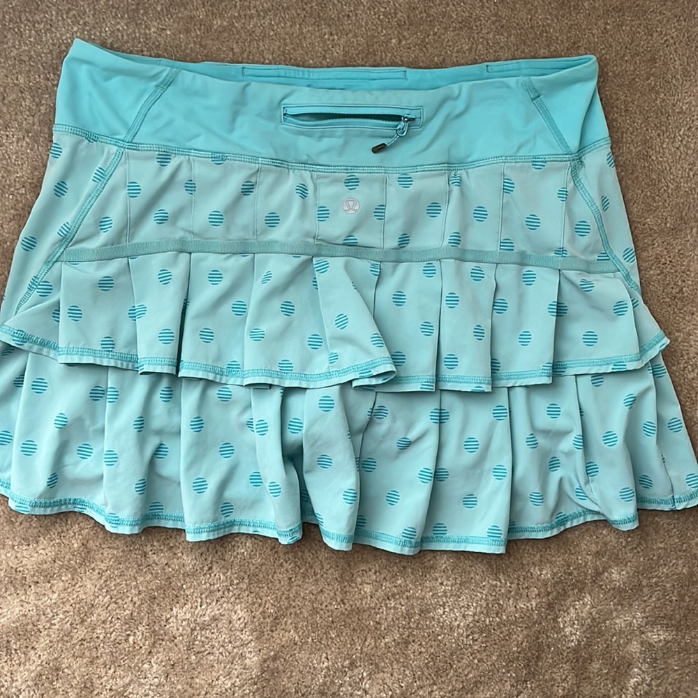 Lululemon Pace Setter Skirt Stripe Dot Angel Blue - Picture 11 of 11